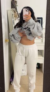 Aritzia TNA Fleece Joggers Light Gray Photo 0