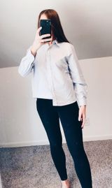 Allison Daley Blue and White stripe Button Up Photo 0