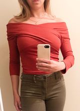 Forever 21 Orange Cross Neck Shirt Photo 0