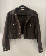 H&M Black Cropped Jean Jacket Photo 0