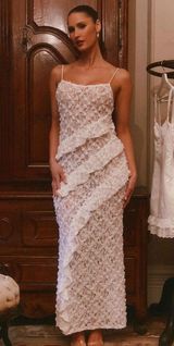 Peppermayo Sansone white frill maxi dress NWT Photo 0