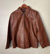 Dialogue Brown leather jacket full zip up Photo 0