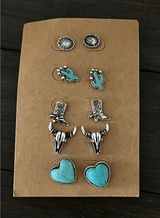 Boot Barn Turquoise Western Earrings x5 Blue Photo 0