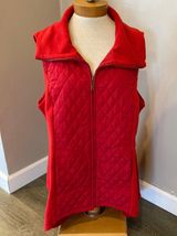 For Cynthia Red Quilted Front Zip Up Vest w/Pockets Women’s Plus Size 2X Photo 0