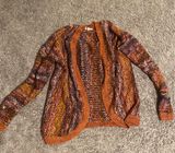 Forever 21 Orange Mulitcolor Knit Cardigan Photo 0