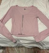 Pink Ribbed Long Sleeve Top Photo 0