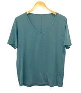 ALO Yoga Women's Green V-Neck Oversized Motion T-Shirt No Tag Photo 0