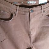 Chocolate Brown Sonoma Boyfriend Jeans (Size 14) Photo 0