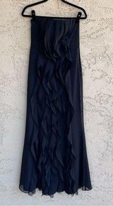 White by Women’s Black Chiffon Strapless Bridesmaid Maxi Dress Size 4 Photo 0