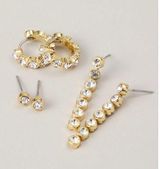 NEW Altar’d State / Arula 18K Gold Linear Earring Set NWT Photo 0