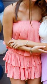 TCEC Peach Pink  Romper Strapless Photo 0