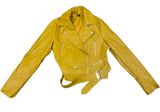 Windsor Yellow Leather Jacket Zip Up Medium Photo 0