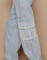 POL Light Blue Distressed Women Jeans Photo 0