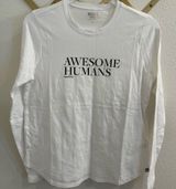 FIGS Underscrub Long Sleeve T Shirt Womens S White Awesome Humans Wear Figs Photo 0