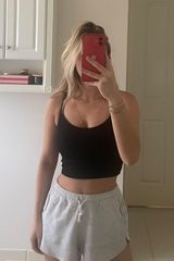 Brandy Melville Black Ribbed Spaghetti Strap Photo 0