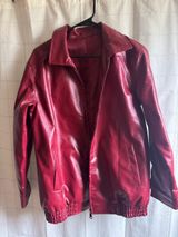 Burgundy Leather Jacket Photo 0