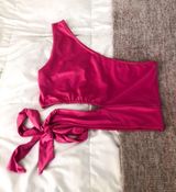 SheIn Pink Off The Shoulder Tie Top Photo 0