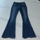 Kendall & Kylie High Waist Button Fly Medium Wash Flare Jeans Denim Bohemian Photo 0