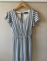 Blue & White Striped Jumpsuit Size XS Photo 0