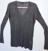 Vince Sweater Lightweight Knit V Neck Long Sleeve Blue Size XS Long Length Photo 0