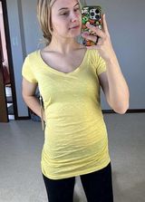 Caslon : Ruched Yellow Tee Photo 0