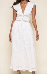 Raga Anthropologie Aviana WHite Eyelet Dress Maxi Cotton Size XS Women's NWOT Photo 0