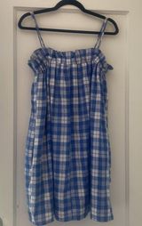Very J  Blue and white plaid stripped dress Photo 0