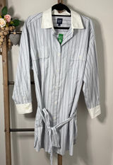 Gap‎ Organic Cotton Striped Blue White Mini Shirt Dress Size Medium NWT Photo 0