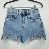 Women's Size 4 Ultra High Rise Cut Off Denim Jean Shorts Mom Jeans Summer Photo 0