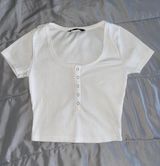 SheIn Rib Knit Crop Shirt Photo 0