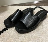 Dirty Laundry Croc Print Sandals Photo 0