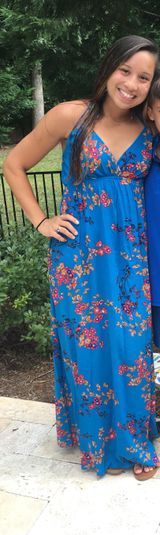 Blue Floral Maxi Dress Photo 0