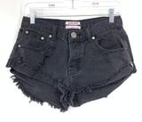 One X One Teaspoon Bandits Shorts Womens Sz 27 Relaxed Fit Twisted Hem Black Photo 0