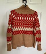 Vineyard Vines | Red and Tan Patterned Turtleneck Sweater Photo 0