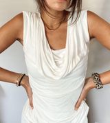 EXPRESS White Scoop Neck Tank Top Photo 0
