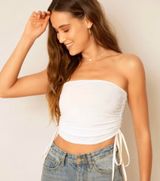 CINCHED TUBE TOP White Photo 0