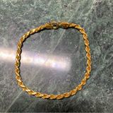 Twisted Rope Chain Bracelet 7.5” Solid 925 Gold Vermeil Photo 0
