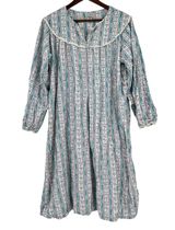 Vintage Lanz of Salzburg Nightgown Women's Size XL Cotton Flannel Floral Long Photo 0
