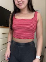 Forever 21 Red Striped Tank Top Photo 0