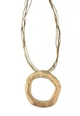 NWOT UNIQUE GOLD CIRCLE NECKLACE Photo 0