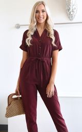Everly Maroon Jumpsuit Photo 0