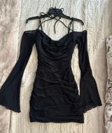 White Fox Black Mini Dress  Photo 0