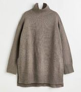 H&M Mama Oversized Taupe Turtleneck Sweater Women's Medium Photo 0