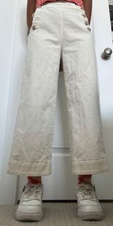 Loft White Wide Leg Jeans Photo 0
