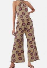 Pact Organic Cotton Halter Fennel Floral Sleeveless Wide Photo 0