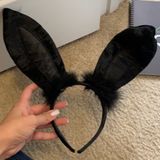 Black Fuzzy Bunny Ears Photo 0