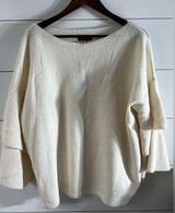 Skies Are Blue NWT  Knit Sweater Sz L Large Cream Kimono Layered Bell Sleeves. Photo 0
