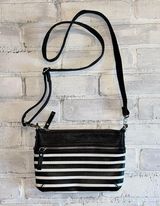 Merona Black & white striped crossbody bag Photo 0