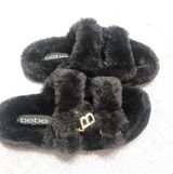 Bebe Slipper Slide Faux Fur Open Toed Photo 0
