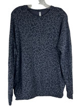 Athleta Pure Luxe Sweatshirt Size Small Oversized Leopard Print Athleisure Gray Photo 0